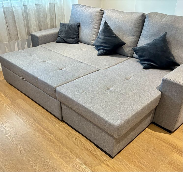 Sofá cama, com 3 lugares, novo, com menos de seis meses