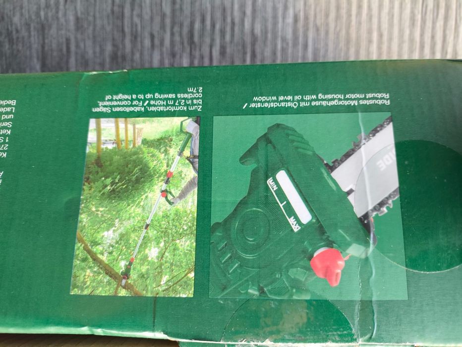 Okrzesywarka akumulatorowa, piła łańcuchowa na teleskopie Parkside PAHE E6