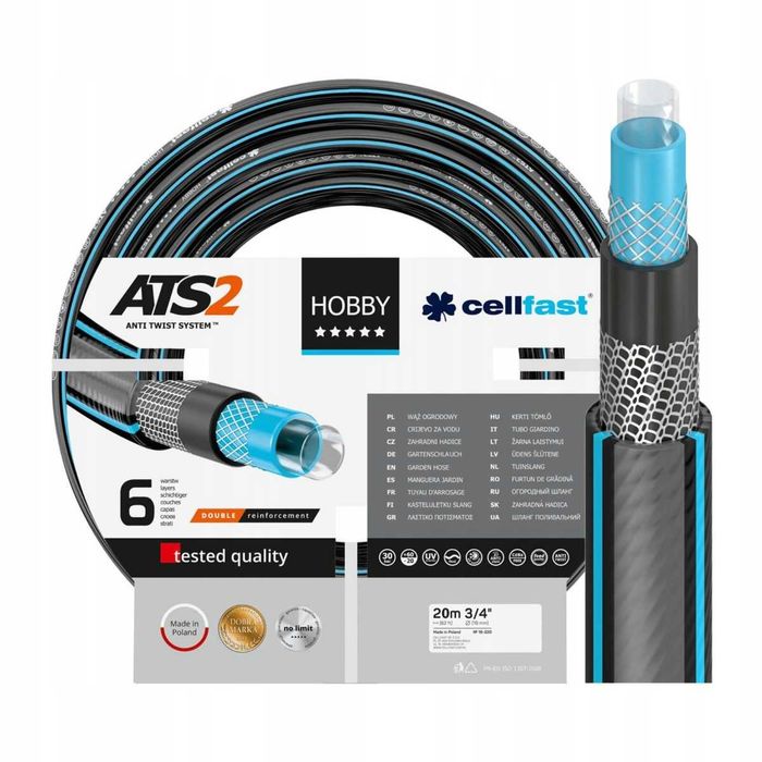Wąż ogrodowy 6-warstwowy CELLFAST HOBBY ATS2 3/4" 20m 16-222