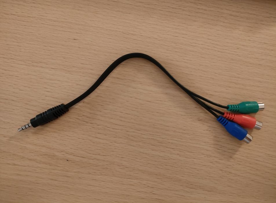 3.5mm AUX male  para cabo componente RCA female