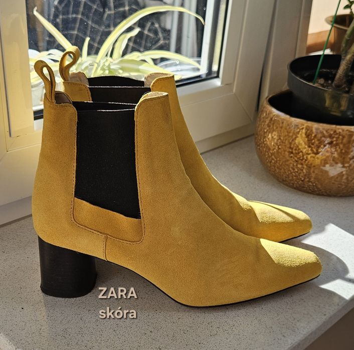 Skórzane botki Zara 40