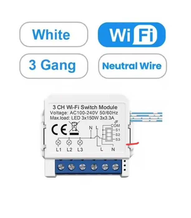 Wi-Fi реле 3-канальне  Smart Switch 3ch 10А