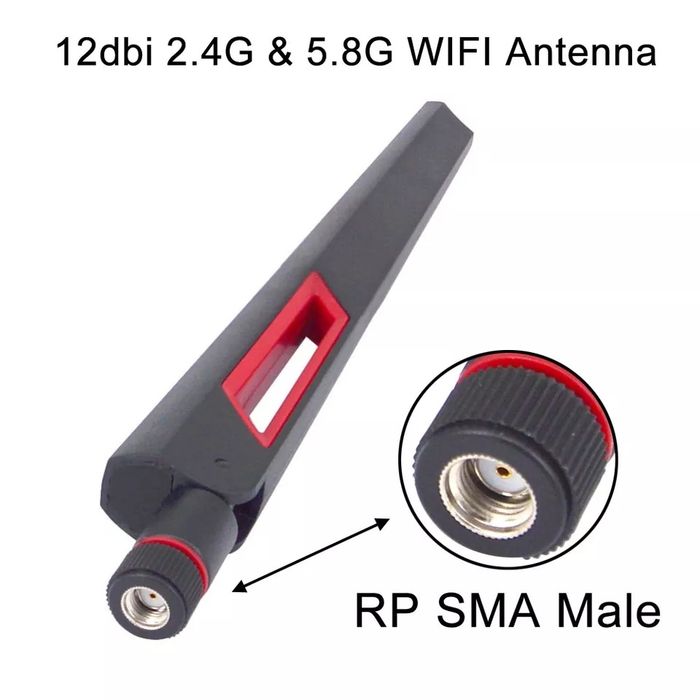 Антена 12 dBi 2.4G 5G 5.8G RP-SMA для WiFi роутера, дрона, FPV