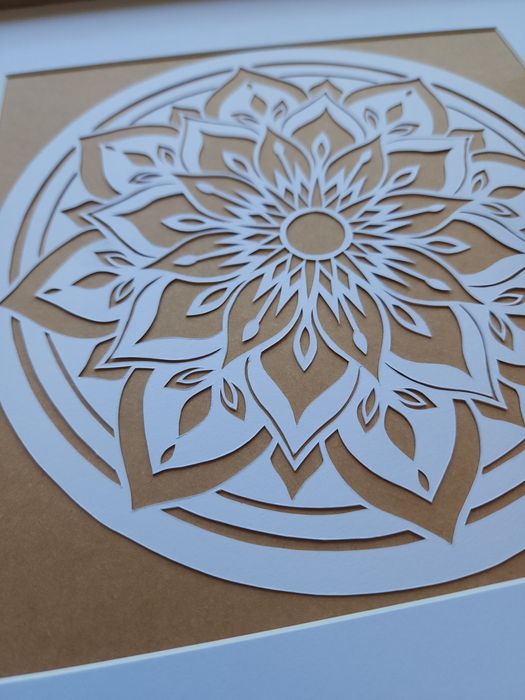 Obraz mandala boho ręcznie wycinana dekoracja na prezent