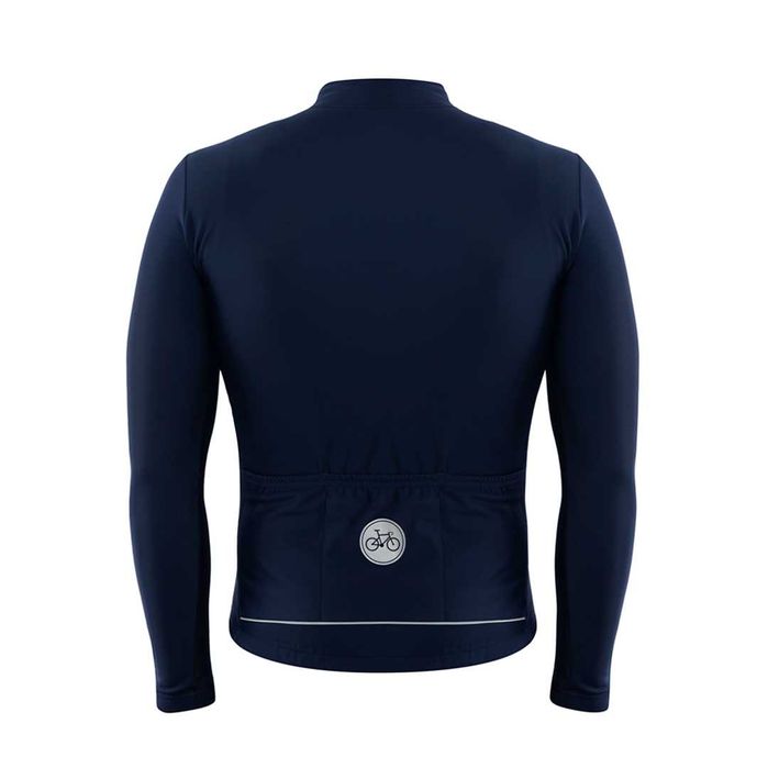 Ocieplana bluza kolarska gładka, granatowa, szosowka.com.pl