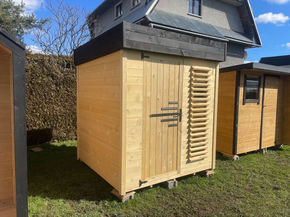 Nowoczesny domek ogrodowy, narzędziowy, sauna, drewniany. New design