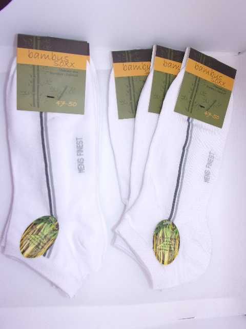 3x Stopki męskie bambusowe białe , duży rozmiar 47/50. CNB 16532