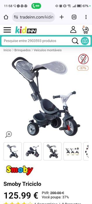 Triciclo Smoby bebé