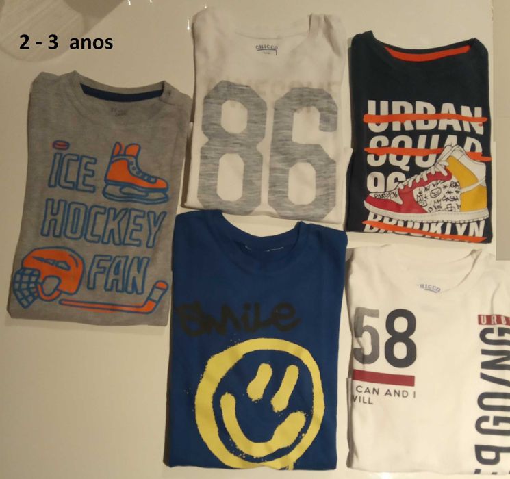 Camisolas manga comprida menino 12m a 4anos