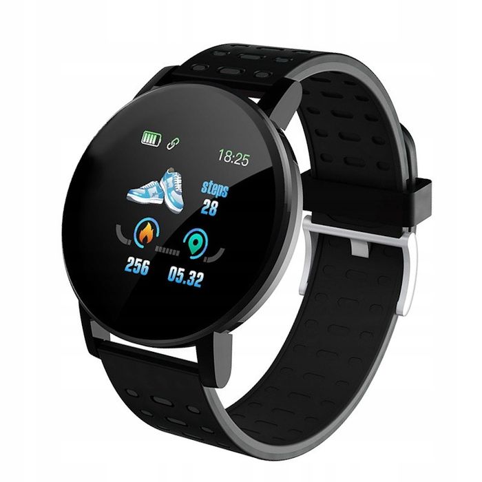 Smartwatch Zegarek Sportowy Kroki Kalorie Puls - Czarny