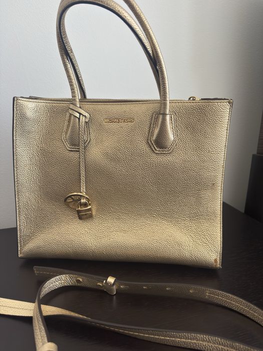 Michael Kors Mala Original em Pele Dourada – Alça Tiracolo