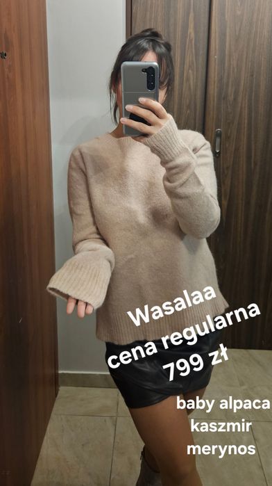 Beżowy sweter Wasalaa Alpaka kaszmir merynos