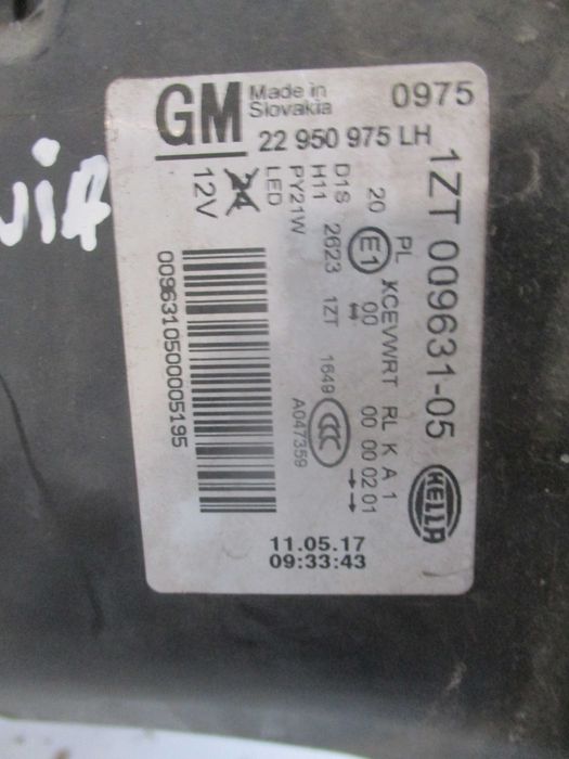 farol optica direita opel insignia 2009 xenon
