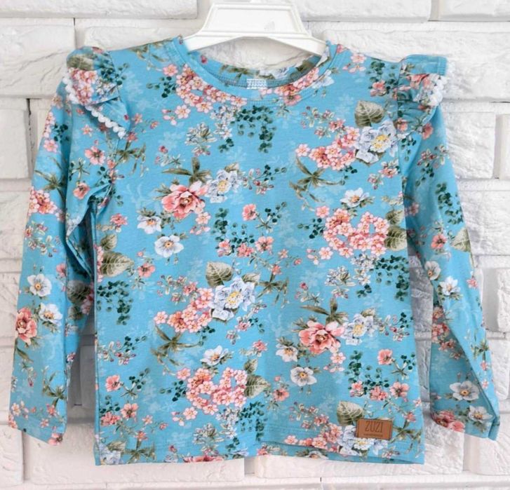 Piękna bluzeczka w kwiatowy print Zuzi Handmade 116 okazja -50%