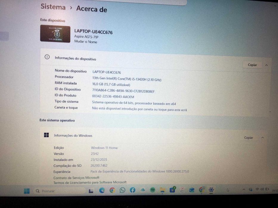 Acer go 15 com factura