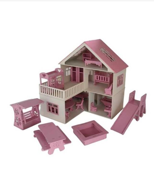 Ляльковий будинок Бежевий Дом с мебелью для лол, домик для кукол