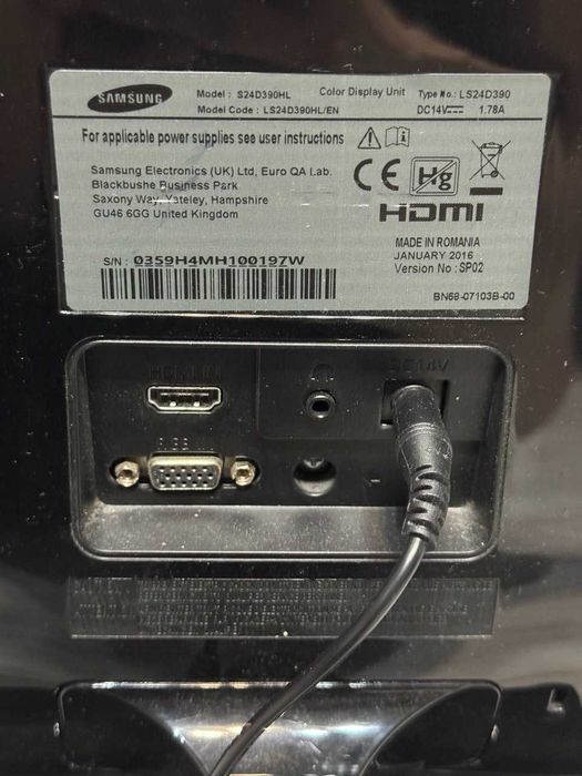 Monitor Samsung S24D390 FullHD 1080p 24″