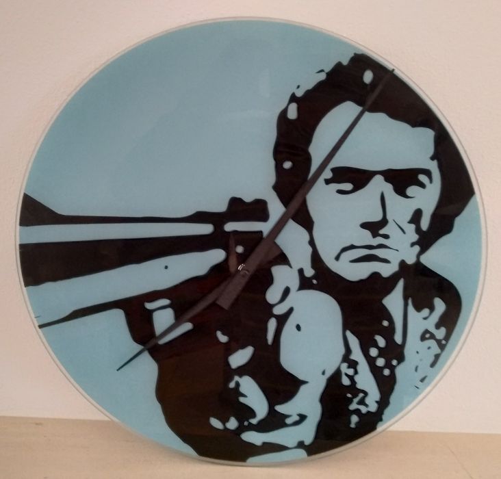 Relógio de parede em vidro do Clint Eastwood