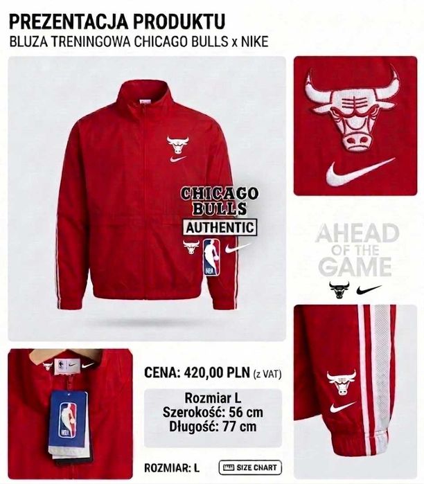 Chicago Bulls Nike - Nowy komplet r. L Dres NBA