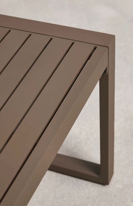 Mesa de centro retangular de jardim 110x55 cm em alumínio