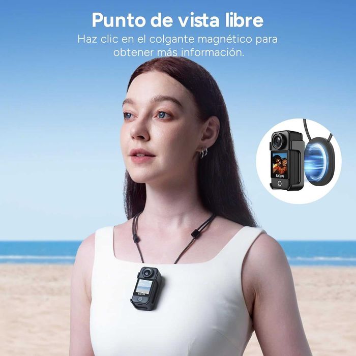 SJCAM C300 Pack - Câmara Vlog com Punho + Bateria Extra 7H, Dual Touch Screen, 64GB, Impermeável