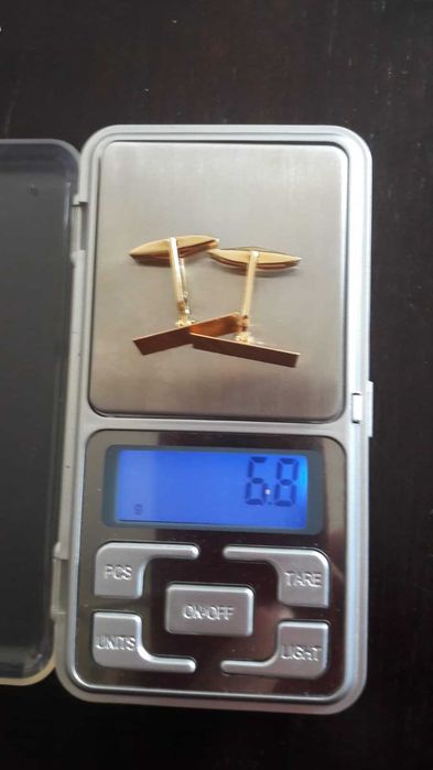 Złote spinki męskie - waga 6,8 g , próba 585