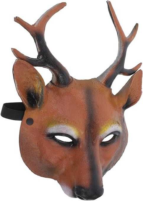 Realistyczna maska na twarz JELENIA ELEŃ LEŚNY ZWIERZ KOSTIUM G2