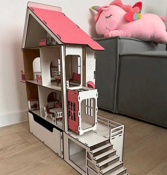 Ляльковий будиночок LOL з ліфтом та меблями бeзкоштoвна дocтавка