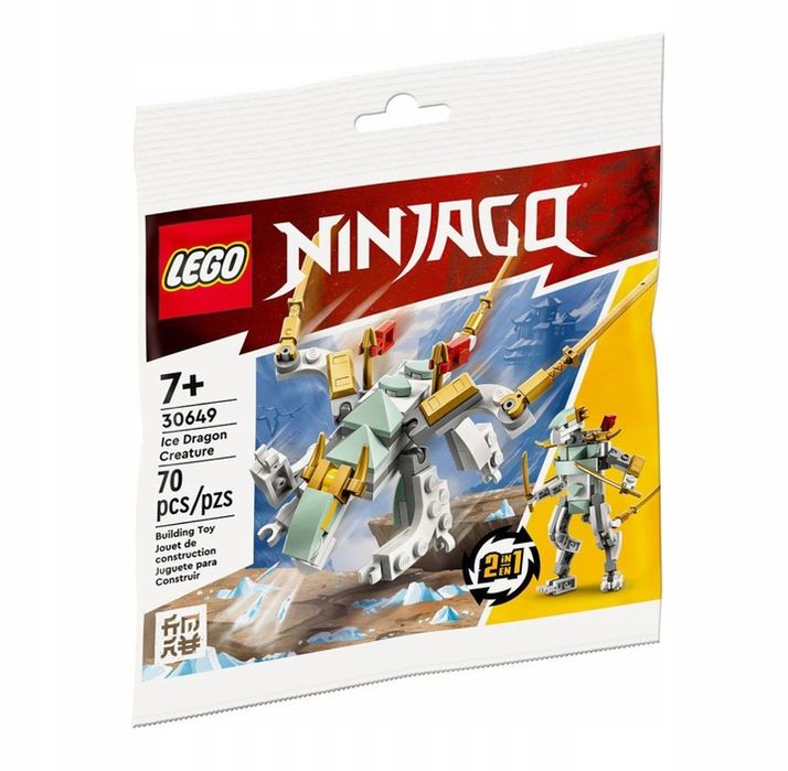 Lego Ninjago Mech Żywiołu Ognia Kaia 71808 + Lodowy Smok 30649