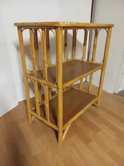 Regał rattanowy Boho półka bambusowa drewniany