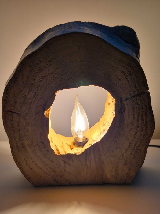 Lampka nocna drewniana handmade