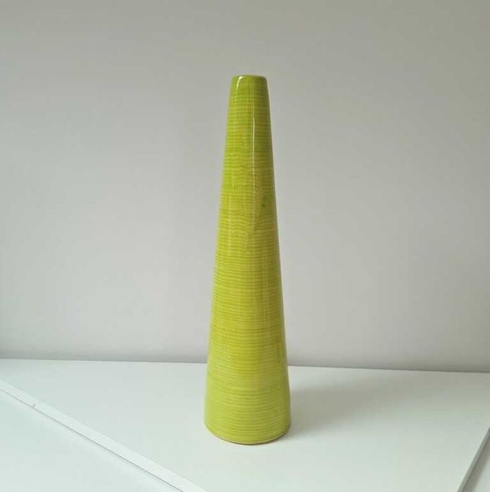 Wazon Ceramiczny Stożkowy Slim – Limonkowa Zieleń (wys. 46 cm)