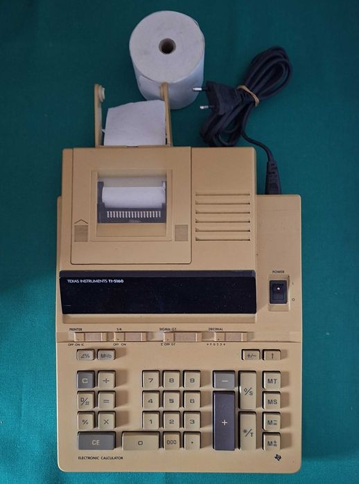 Máquina de Calcular de rolo, Texas Instruments TI-5160 (RARA), vintage
