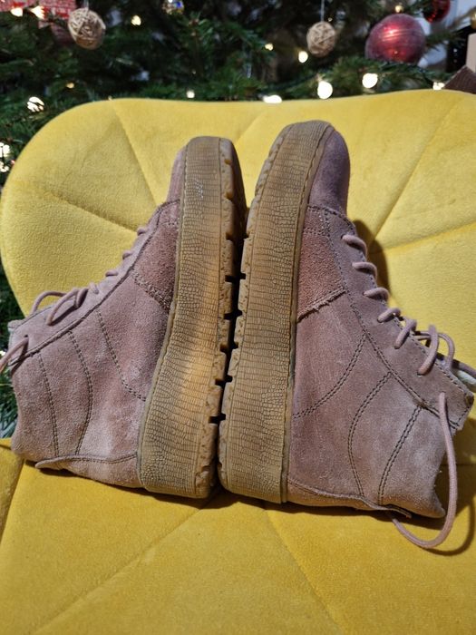 Buty zimowe jesienne różowe Tamaris 38 24cm skóra naturalna kożuszek