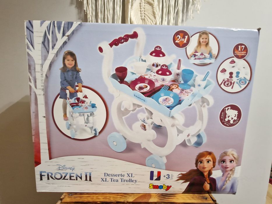Smoby Kraina Lodu II Wózek z Zastawą NOWY tacą

Nowy zestaw