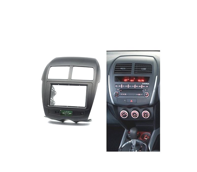 MOLDURA ADAPTADOR PRETO COM PCB PARA RADIO 2-DIN PARA CITROEN C4 MITSUBISHI ASX RVR OUTLANDER SPORT PEUGEOT 4008