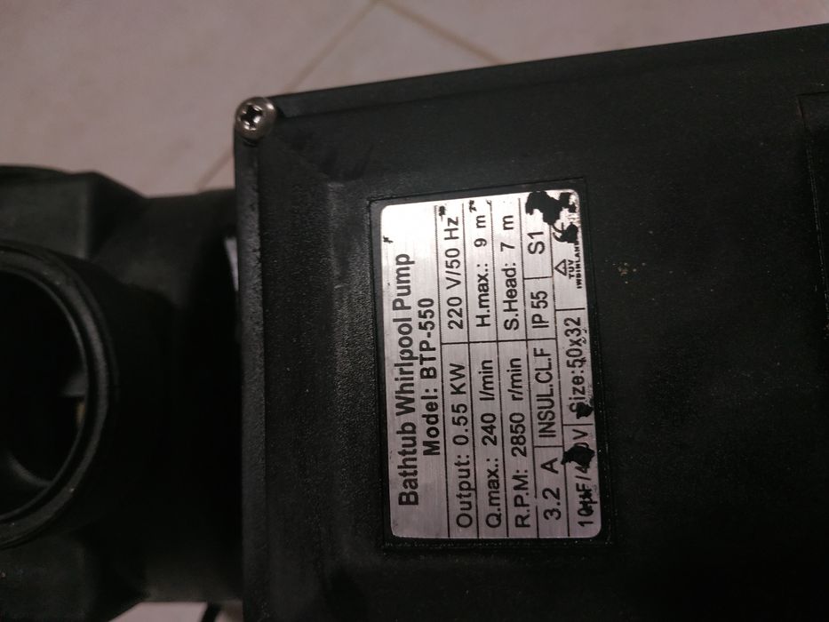 Banheira de hidromassagem - bomba