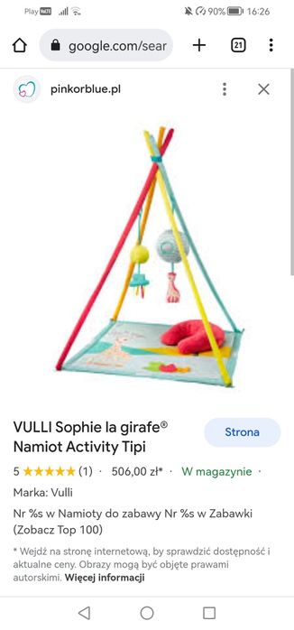 Namiot Tipi Sophie la giraffe