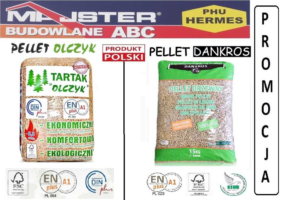 Pellet Tartak OLCZYK sosnowy ENplus (Olimp Pelleton) Końskie  GOLD