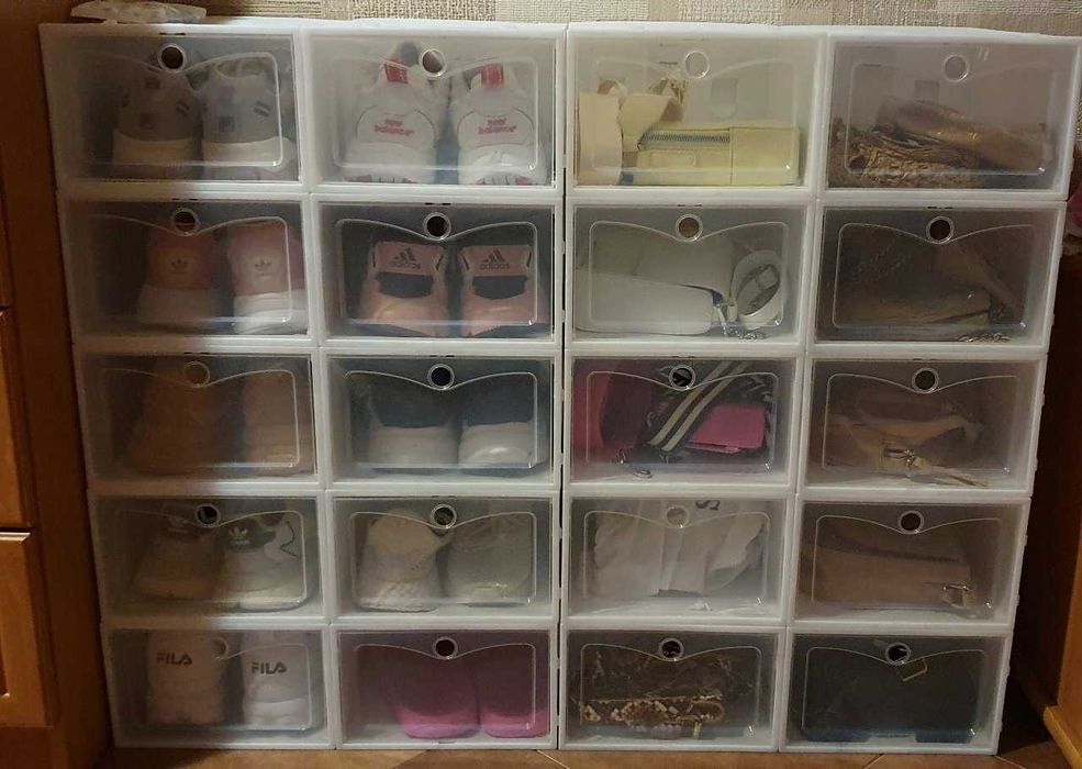 10x Organizer Na Buty Modułowe Pudełka Szafka Pojemnik Składane Szafa