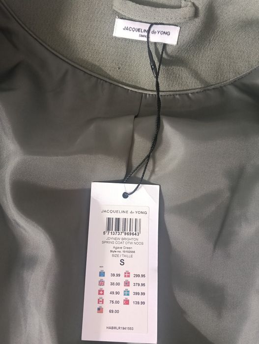 Płaszcz khaki 36 nowy elegancki andrzejki sylwester