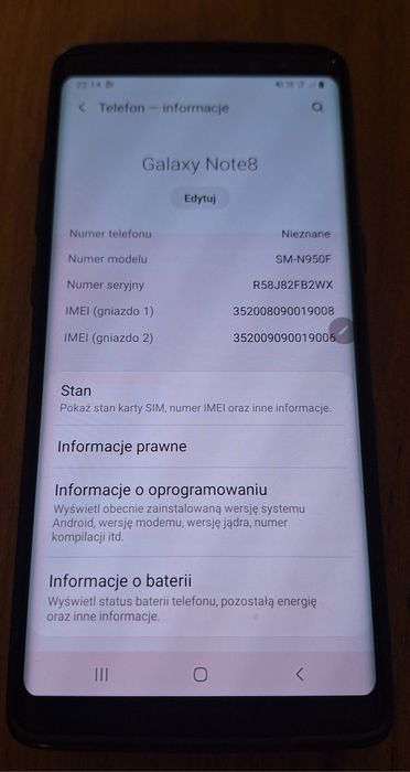 Samsung Note 8 używany.
