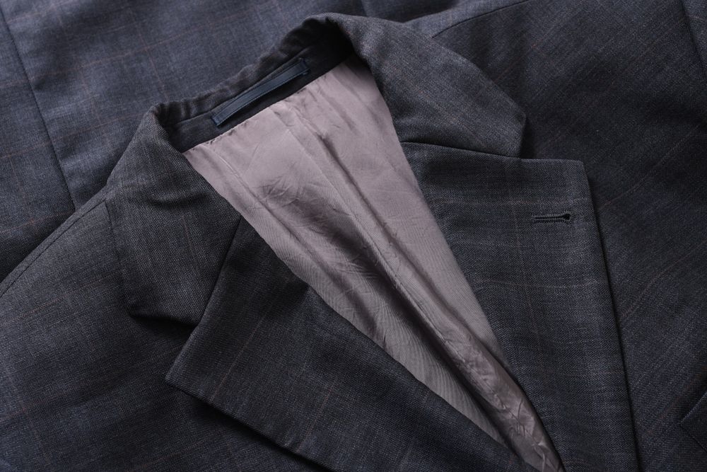 HUGO BOSS ANGELICO grafitowa marynarka męska w kratkę Pure New Wool 52