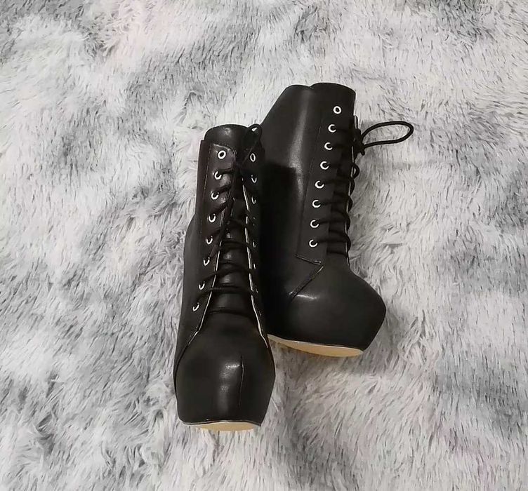 Wiązane botki obcas 14 cm