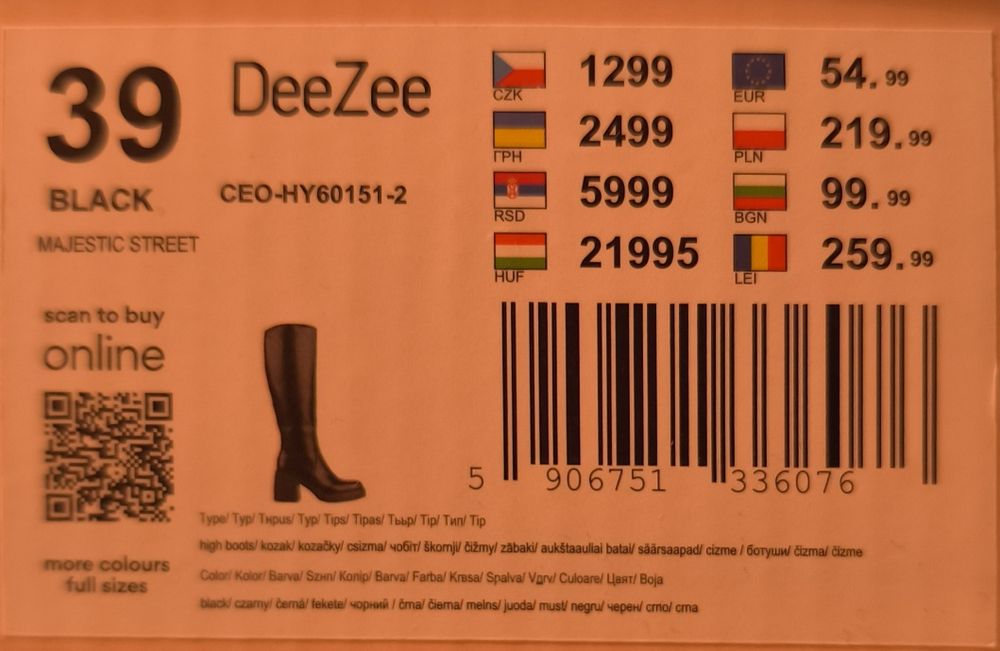 Kozaki DeeZee nowe rozmiar 39