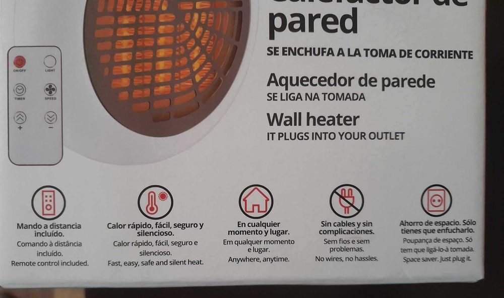 Aquecedor de parede Insta Heater + Comando - Selado