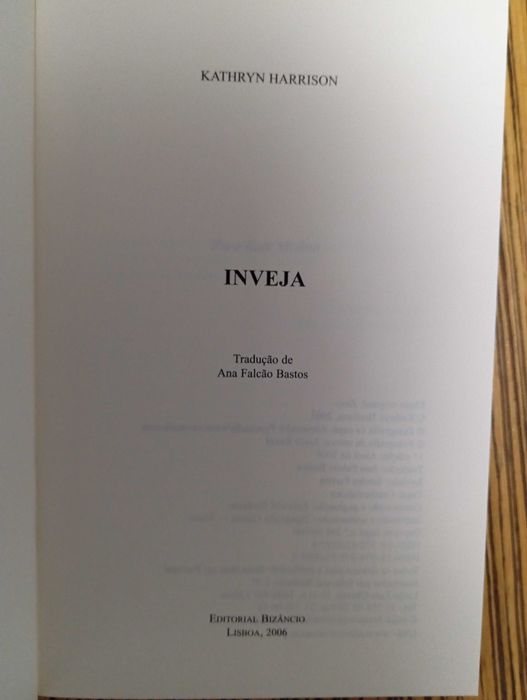 Livro  - "Inveja"