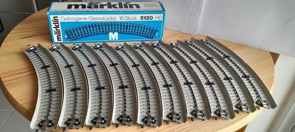 Lote de 10 vias M -Marklin 5120- Escala H0, novas, na caixa original