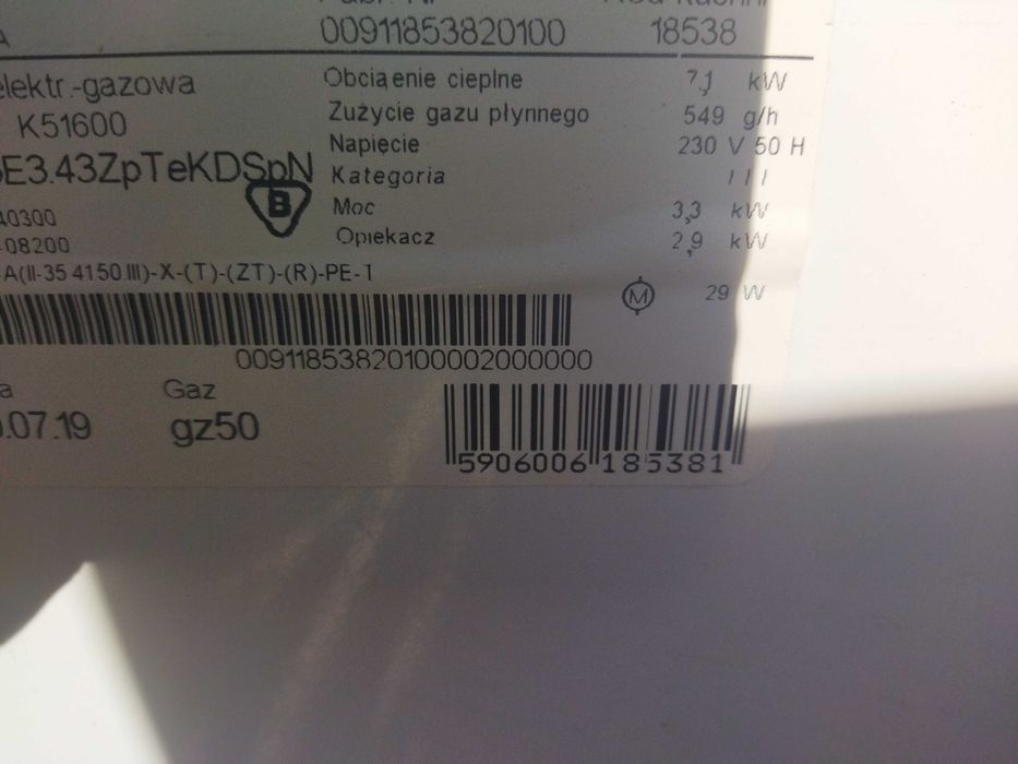 Kuchenka Amica termoobieg sprawna możliwość transportu