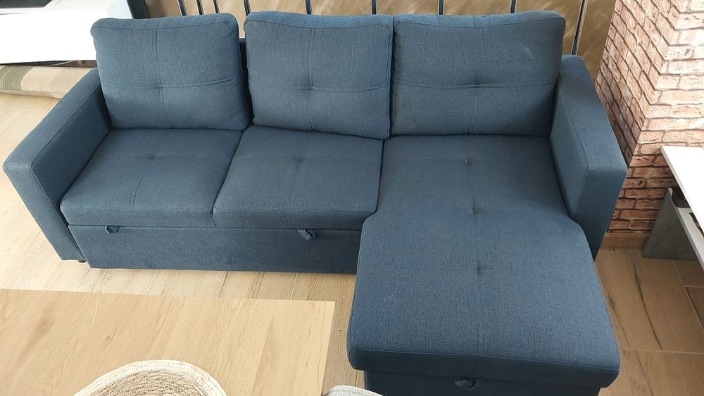 Narożnik rozkładany granatowy
